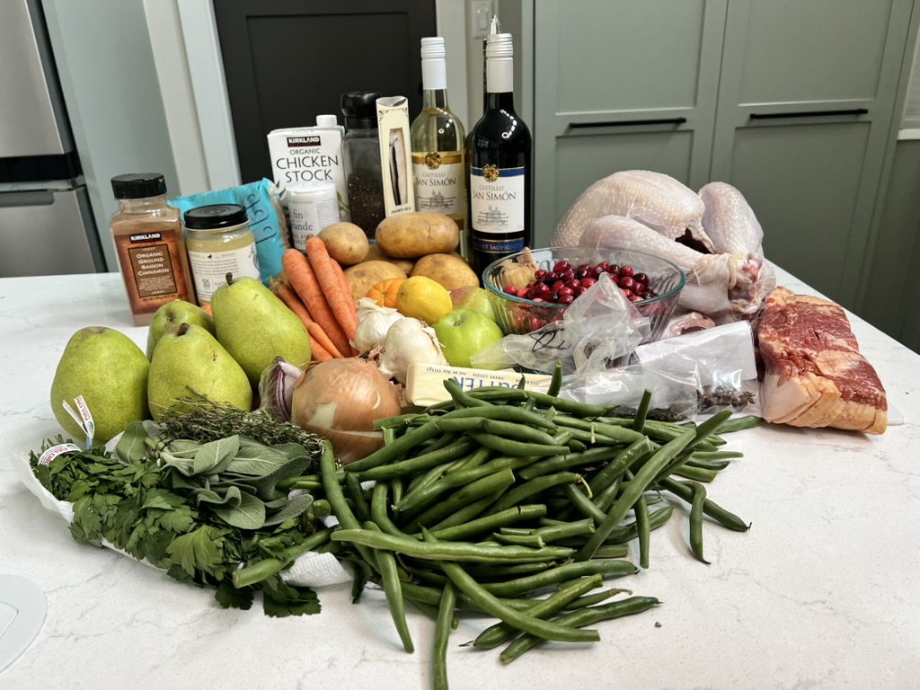 All ingredients spread out